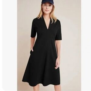 Anthropologie Black Allura Midi Dress-msrp $158 - Size XSmall